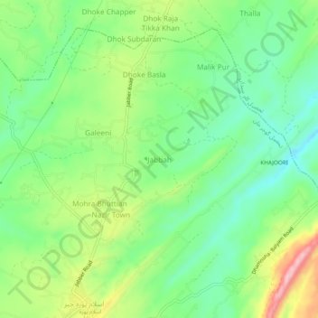Carte topographique Jabbah, altitude, relief