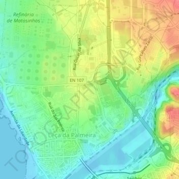 Carte topographique Leça, altitude, relief