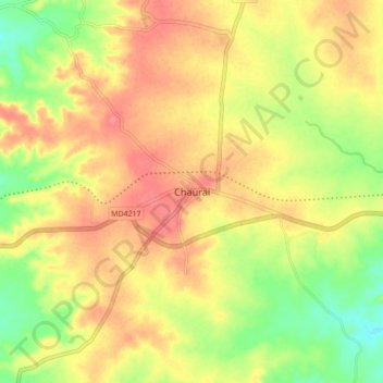 Carte topographique Chaurai, altitude, relief