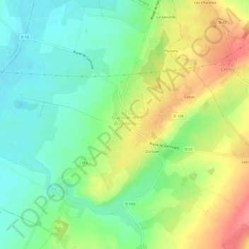Carte topographique Les Bourdelins, altitude, relief