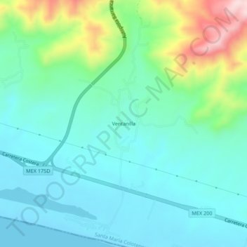 Carte topographique Ventanilla, altitude, relief