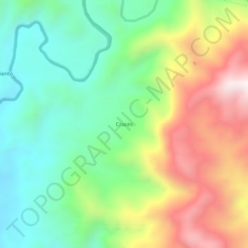 Carte topographique Cruces, altitude, relief