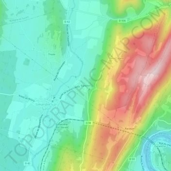 Carte topographique Banchin, altitude, relief