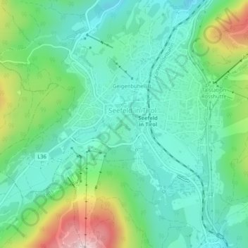 Carte topographique Pfarrhügel, altitude, relief