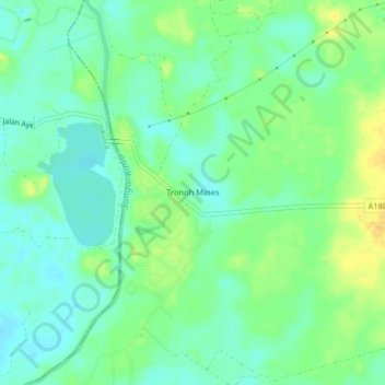 Carte topographique Tronoh Mines, altitude, relief