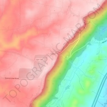 Carte topographique Gass, altitude, relief