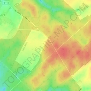 Carte topographique Sapin de Vancouvert, altitude, relief