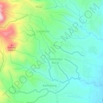 Carte topographique Windusari, altitude, relief