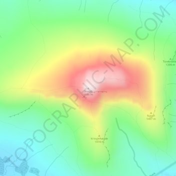 Carte topographique Skaget, altitude, relief