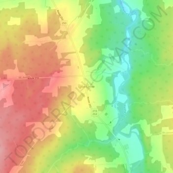 Carte topographique Eaton Corner, altitude, relief