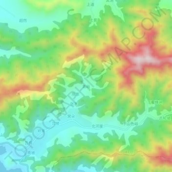 Carte topographique 青峪, altitude, relief