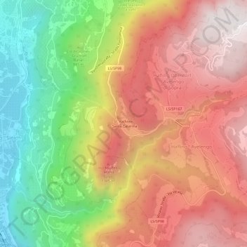 Carte topographique St. Kathrein - Santa Caterina, altitude, relief