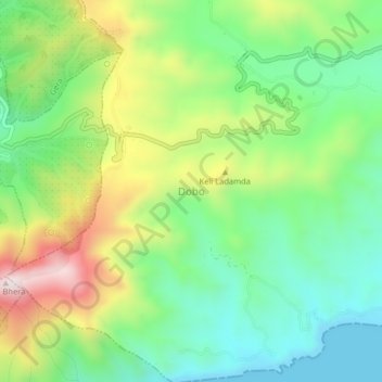 Carte topographique Dobo, altitude, relief