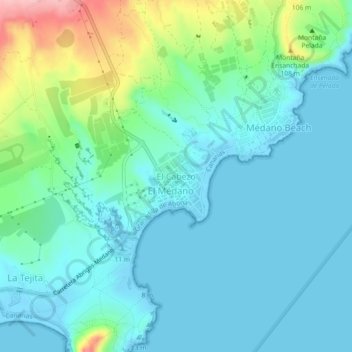 Carte topographique El Cabezo, altitude, relief