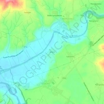 Carte topographique Venere, altitude, relief