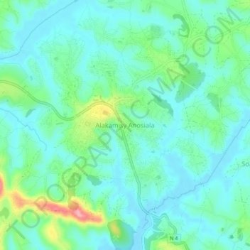 Carte topographique Alakamisy Anosiala, altitude, relief