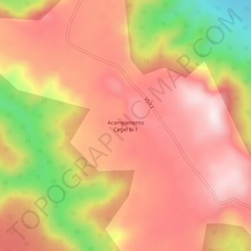 Carte topographique Acampamento Cegel N-1, altitude, relief