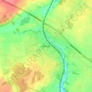 Carte topographique Børkop, altitude, relief
