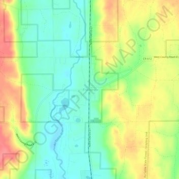 Carte topographique Frederic, altitude, relief