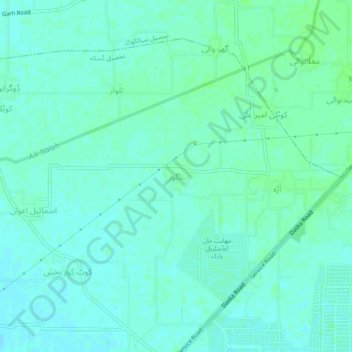 Carte topographique ناگور, altitude, relief