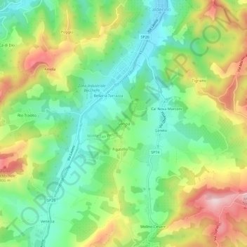 Carte topographique Gorizia, altitude, relief