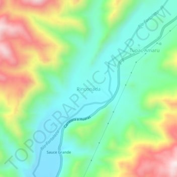 Carte topographique Rinconada, altitude, relief