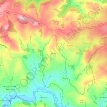 Carte topographique Laville, altitude, relief