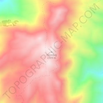 Carte topographique Kösedağ, altitude, relief