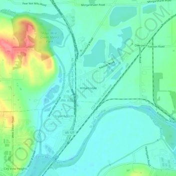 Carte topographique Williamsdale, altitude, relief