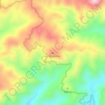 Carte topographique La Majadita, altitude, relief