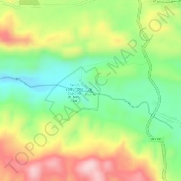 Carte topographique Misol-Ha, altitude, relief