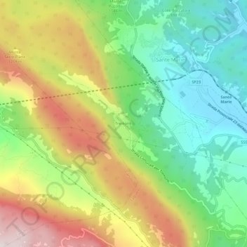 Carte topographique Tremonti, altitude, relief