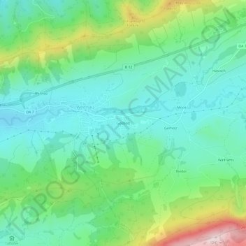 Carte topographique Gosbolz, altitude, relief