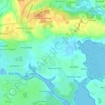 Carte topographique Lande Vallée, altitude, relief