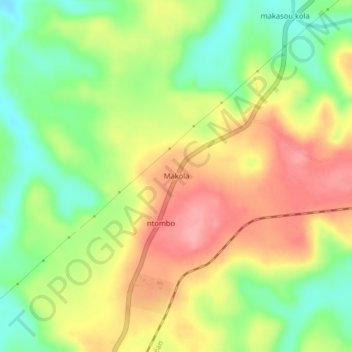 Carte topographique Makola, altitude, relief