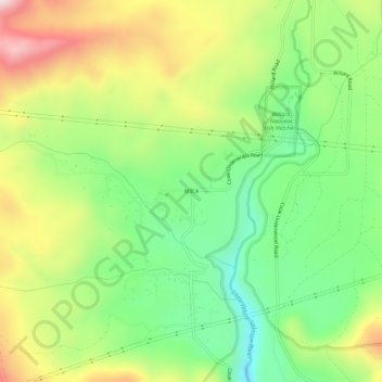 Carte topographique Mill A, altitude, relief