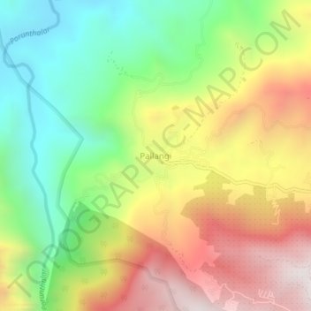 Carte topographique Pallangi, altitude, relief
