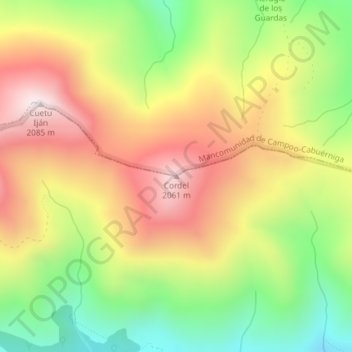 Carte topographique Cordel, altitude, relief