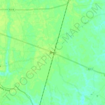 Carte topographique Sreepur, altitude, relief