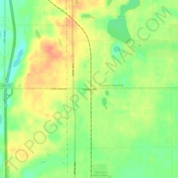 Carte topographique Shelbyville, altitude, relief