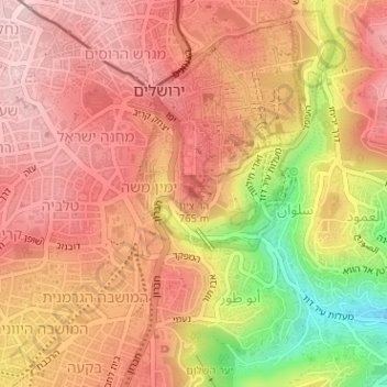 Carte topographique Mount Zion, altitude, relief
