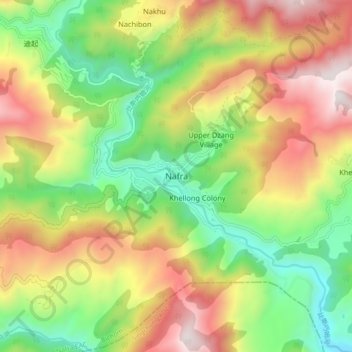 Carte topographique Nafra, altitude, relief