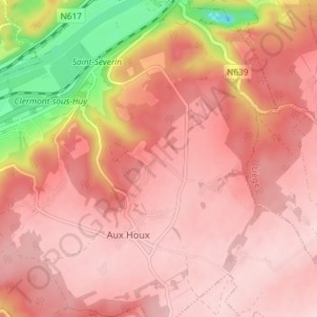 Carte topographique Aux Granges, altitude, relief