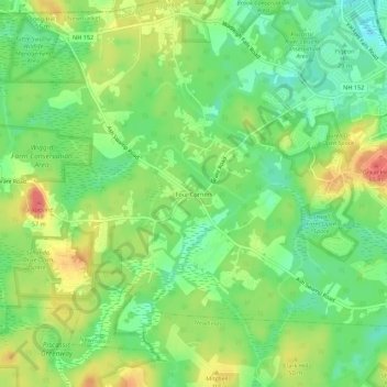 Carte topographique Four Corners, altitude, relief