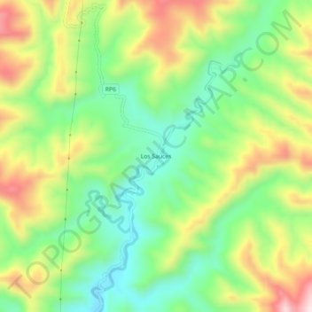 Carte topographique Los Sauces, altitude, relief