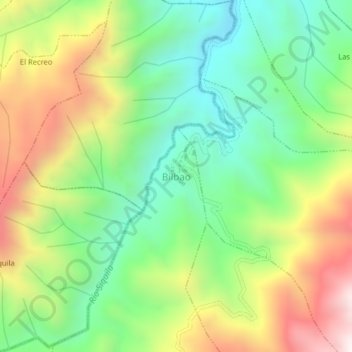 Carte topographique Bilbao, altitude, relief
