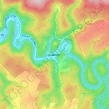 Carte topographique Maboge, altitude, relief