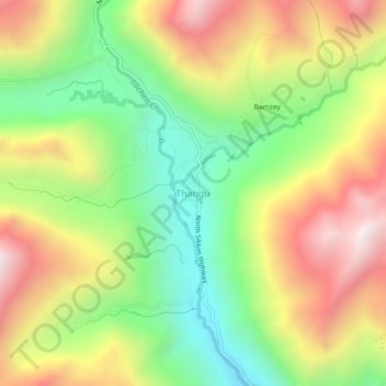 Carte topographique Thangu Valley, altitude, relief