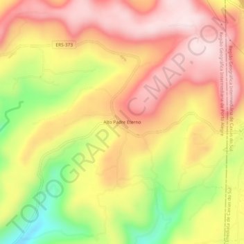 Carte topographique Alto Padre Eterno, altitude, relief