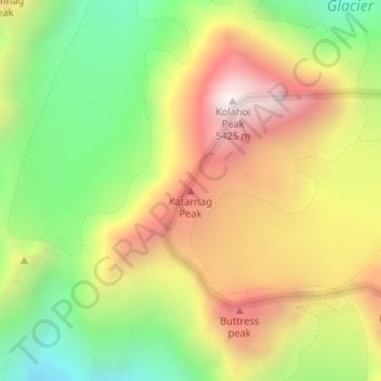 Carte topographique Katarnag Peak, altitude, relief